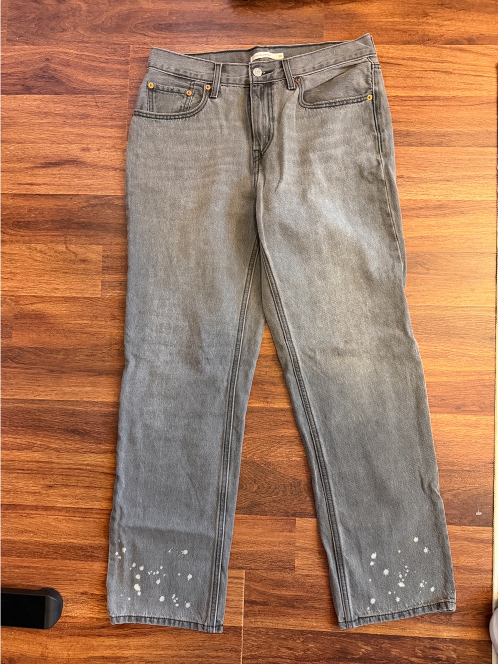 Levi's Gray Denim Jeans with Tan Leather Patch